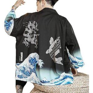 NEW- Seidarise Black/ Blue Kimono- Men's XXL